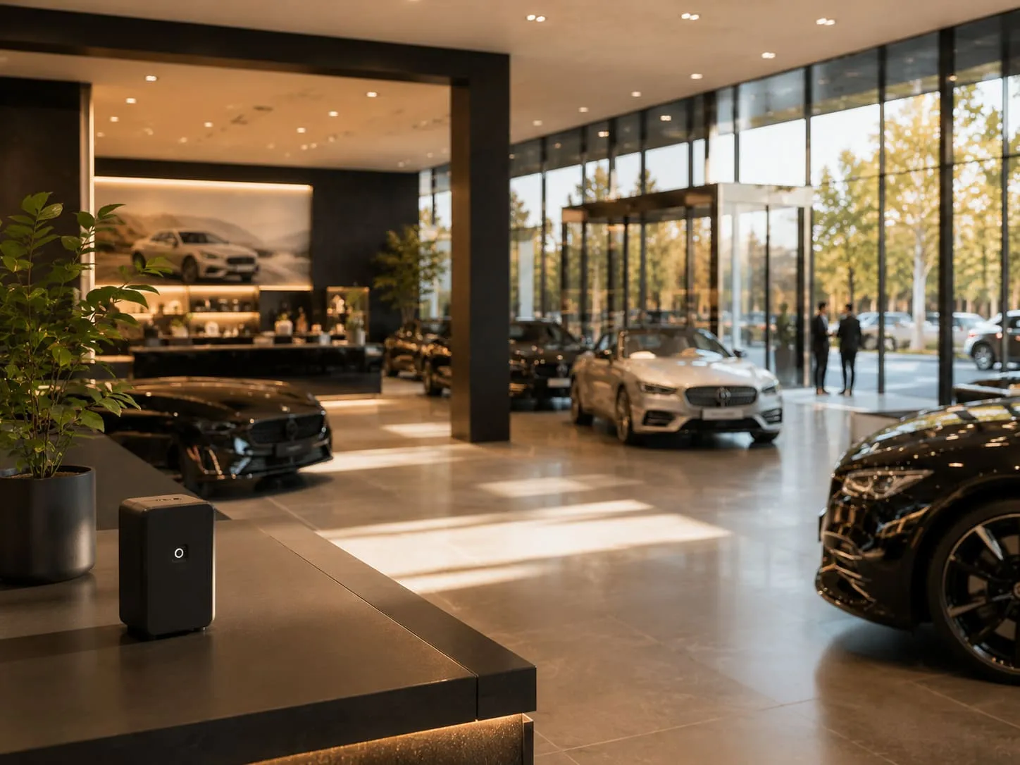Diffuseur Guilbert Parfums dans une concession automobile