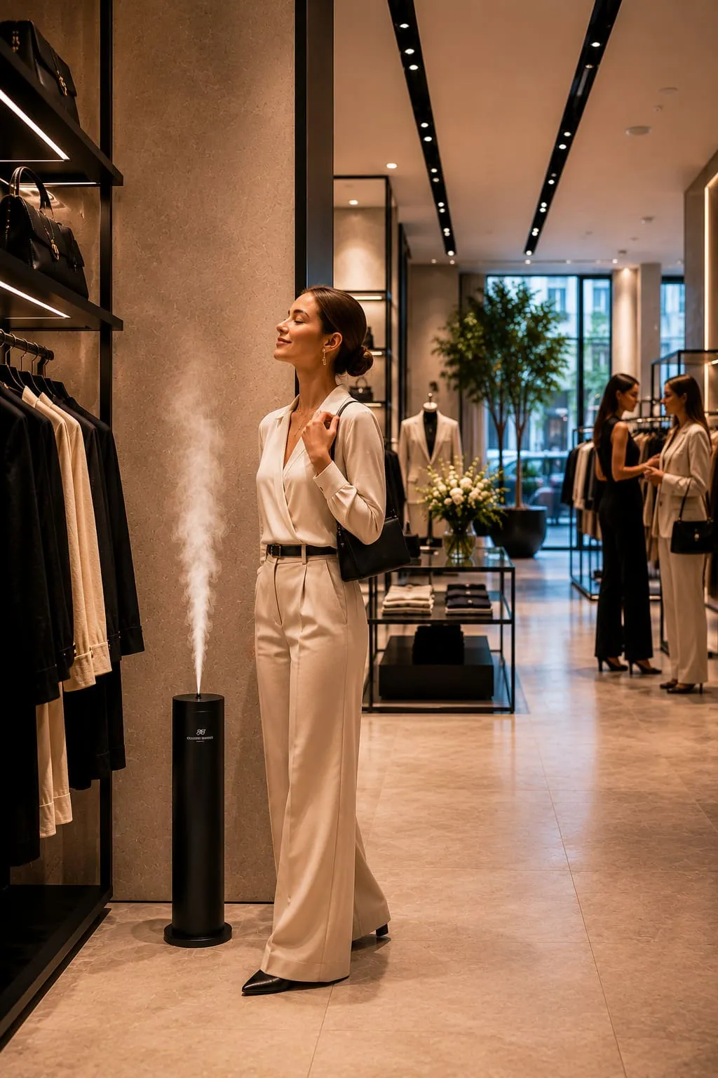 Cliente sensible au parfum diffusé dans une boutique