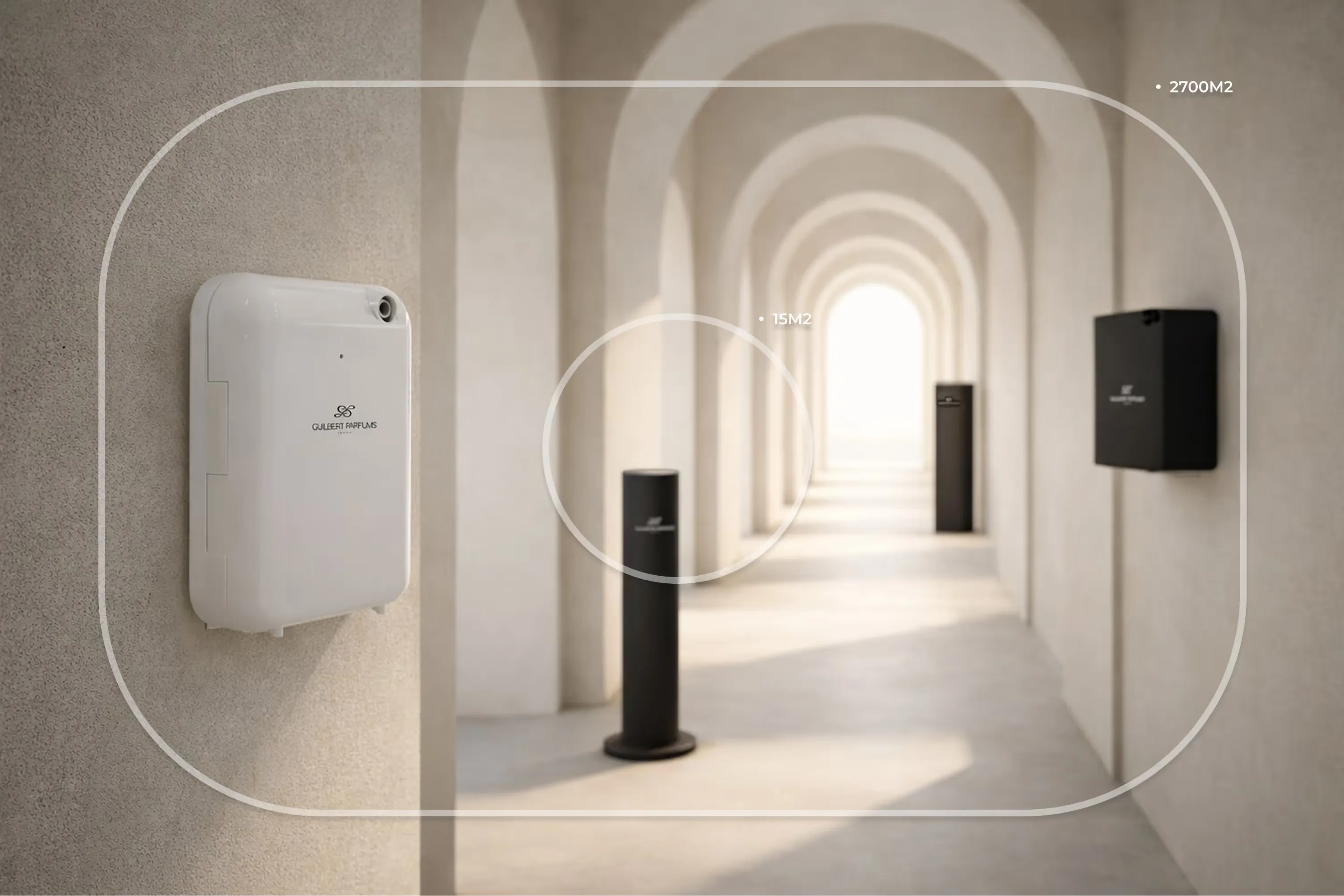 Diffuseur connecté Guilbert Parfums en situation